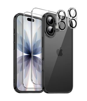 5-in-1 Hülle für iPhone 17 Pro Schwarz | 1 x Handyhülle, 2 x Schutzglas, 2 x Kameraschutz