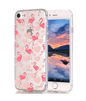 Silikon Handyhülle für iPhone 7 - Flamingos