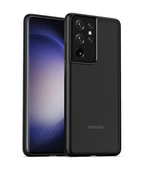 Transparente Handyhülle für Galaxy S23 Ultra Case mit schwarzen Rahmen