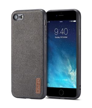 Fitsu Apple iPhone 7 Silikon Hülle mit Rückseite aus Stoff in Anthrazit | hh24