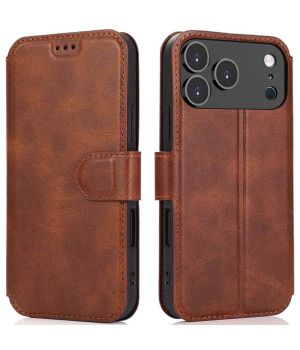 Handytasche für iPhone 17 Pro Max Hülle Braun Flipcase mit Klappverschluss