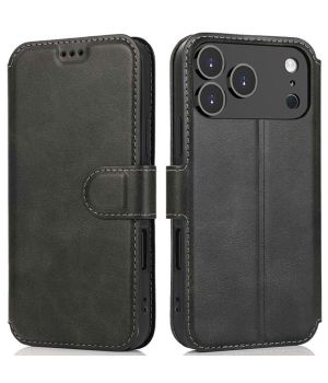 Handytasche für iPhone 17 Pro Max Hülle Schwarz Flipcase mit Klappverschluss