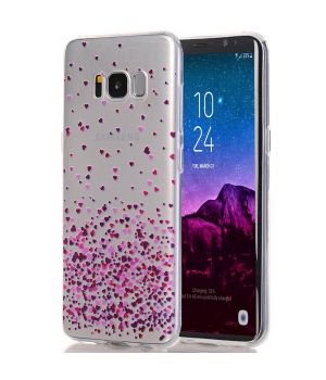 Silikon Handyhülle für Galaxy S8 - Lila Herzen | Versandkostenfrei