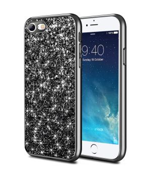 Glitzer Hülle für iPhone 8 Glitter Case Anthrazit