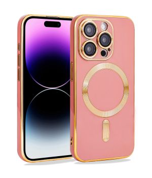 Handyhülle für iPhone 14 Pro Rosa Gold MagSafe Kompatibel mit Kameraschutz