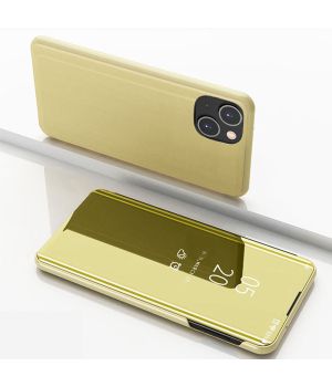 Spiegel Handyhülle für Apple iPhone 13 Flipcase Gold