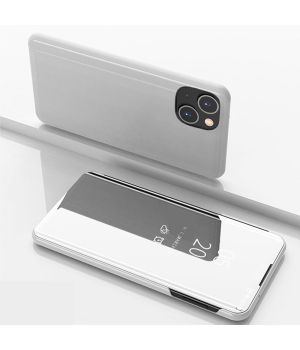 Spiegel Handyhülle für Apple iPhone 13 Flipcase Silber