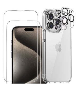 Displayschutzglas & Kameraprotektor für Apple iPhone 15 Pro Max