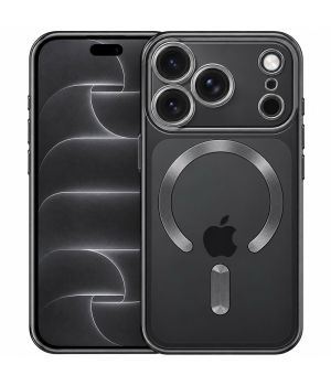 Transparente MagSafe Hülle für iPhone 18 Pro Case mit schwarzen Designelementen