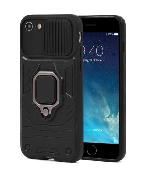 Handyhülle für iPhone 8 Case mit Kameraschutz / verschiebbarer Kameraabdeckung / Kamera Slider Schwarz
