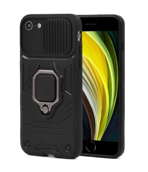 Handyhülle für iPhone SE 2020 Case mit Kameraschutz / verschiebbarer Kameraabdeckung / Kamera Slider Schwarz