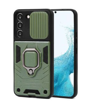 Handyhülle für Samsung Galaxy S22 Armor Case mit Kameraschutz / Kameraabdeckung / Kamera Slider Grün