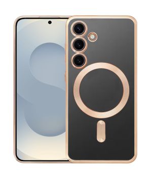 Handyhülle für Samsung Galaxy S26 Plus Hülle mit Kameraschutz MagSafe in Gold Case Transparent