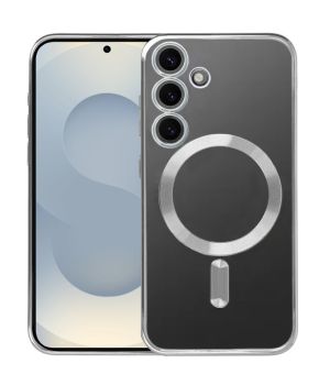 Handyhülle für Samsung Galaxy S26 Plus Hülle mit Kameraschutz MagSafe in Silber Case Transparent