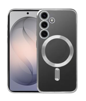 Handyhülle für Samsung Galaxy S26 Plus Hülle mit Kameraschutz MagSafe in Silber Case Transparent