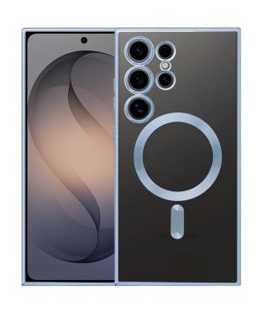 Handyhülle für Samsung Galaxy S26 Ultra Hülle mit Kameraschutz MagSafe in Blau Case Transparent