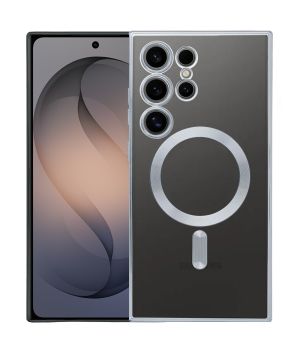 Handyhülle für Samsung Galaxy S26 Ultra Hülle mit Kameraschutz MagSafe in Silber Case Transparent