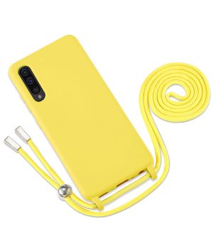 Handyhülle mit Band für Samsung Galaxy A70 Case zum Umhängen Gelb