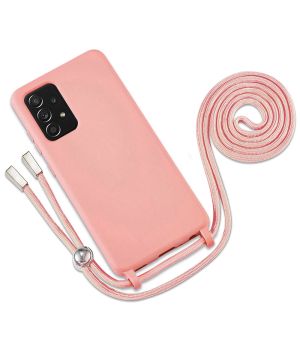 Handyhülle mit Band / Kette zum Umhängen für Samsung Galaxy A72 Rosa