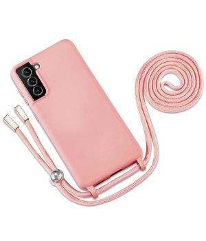 Handyhülle mit Band / Kette zum Umhängen für Samsung Galaxy S21 Plus Rosa