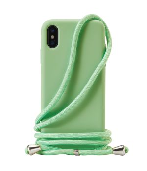 Handyhülle zum Umhängen mit Band Handykette für iPhone XS Case Grün
