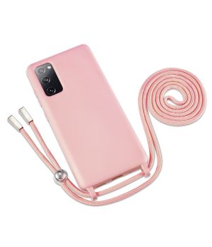 Rosa Handyhülle mit Umhängeband / Kette für Samsung Galaxy S20 Fan Edition