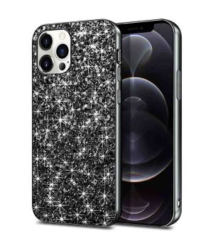 Handyhülle für iPhone 12 Glitzer Hülle - Anthrazit