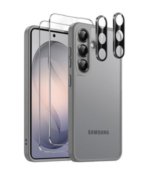Hülle für Galaxy S26 Case Grau mit Schutzglas und Kameraschutz