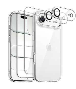 5-in-1 Hülle für iPhone 17 Air Transparent | 2 x Schutzglas, 1 x Handyhülle Durchsichtig, 2 x Kameraschutz