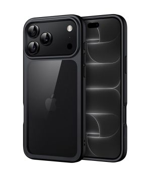 Transparente Handyhülle für iPhone 18 Pro Case Durchsichtig mit schwarzen Rahmen 