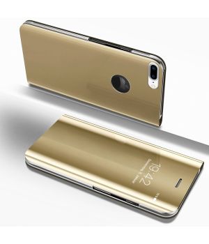 Handy Hülle für Apple iPhone 7 Clear View Flip Case - Gold