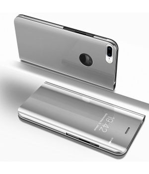 Handy Hülle für Apple iPhone 7 Clear View Flip Case - Silber