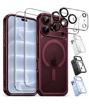 MagSafe Hülle für iPhone 18 Pro Max Farbig Transparent im Schutzglas und Kameraschutz Set