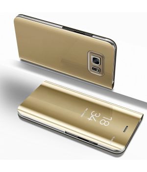 Samsung Galaxy S7 Edge Hülle Clear View Flip Case - Gold