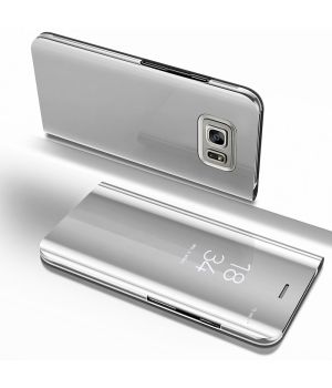 Samsung Galaxy S7 Edge Hülle Clear View Flip Case - Silber