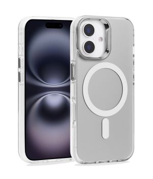 Handyhülle für iPhone 16 Hülle MagSafe kompatibles Case Silber