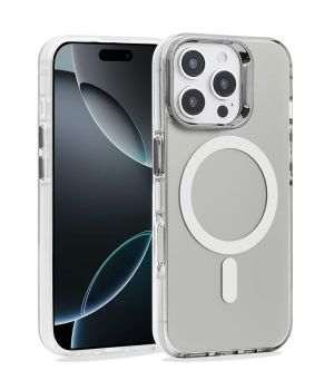 Handyhülle für iPhone 16 Pro Max Hülle MagSafe kompatibel Case Silber