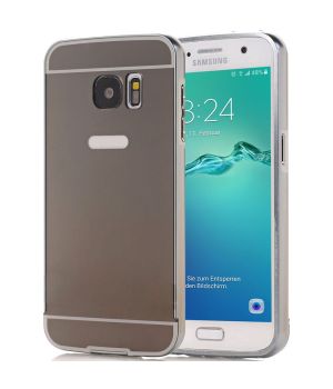 Spiegel Case für Samsung Galaxy S7 Metall Hülle Anthrazit