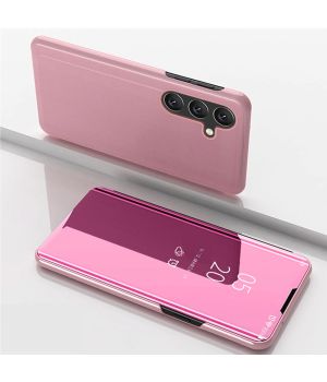 Spiegel Hülle für Samsung Galaxy S25 FE Handytasche Rosa Flipcase
