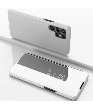 Spiegel Hülle für Samsung Galaxy S25 Ultra Handytasche Silber