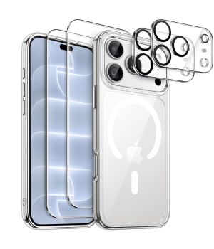 Transparente MagSafe Hülle für iPhone 18 Pro Max mit Schutzglas & Kameraschutz – 5-in-1 Set