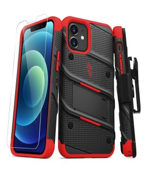 Handyhülle für Apple iPhone 12 Case Schwarz / Rot