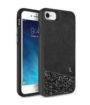 Handyhülle für Apple iPhone 7 Schwarz / Glitzer