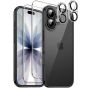 5-in-1 Hülle für iPhone 17 Schwarz | 1 x Handyhülle, 2 x Schutzglas, 2 x Kameraschutz