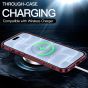 MagSafe Hülle für iPhone 18 Pro Burgund Transparent mit Schutzglas & Kameraschutz
