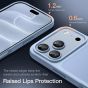 Hülle für iPhone 18 Pro Max Case Transparent mit hellblauen Rahmen