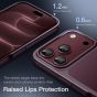 Hülle für iPhone 18 Pro Max Case Transparent mit burgundroten Rahmen