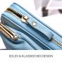 Handy Umhängetasche Damen Handytasche Mini Bag mit verstellbaren Schultergurt und Kartenfächern - Blau
