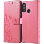 Flipcase für Huawei P Smart 2020 Handytasche mit Schmetterling Motiv Rosa