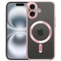 Schutzhülle für iPhone 16 Plus Hülle mit Kameraschutz Transparent Rosa